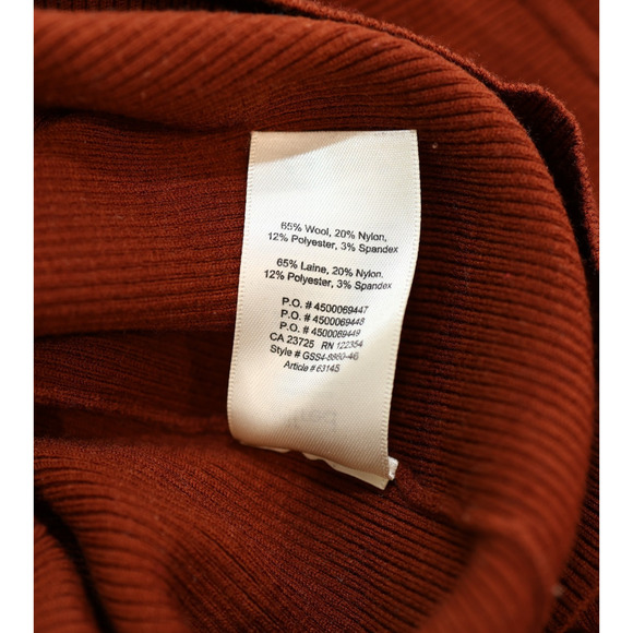 A5 Auth WILFRED Burnt Rust Ribbed Off Shoulder Sweater Midi Dress Size XS - Picture 7 of 7